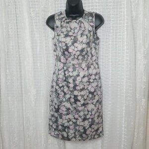 Ann Taylor LOFT Sleeveless Abstract Water Color Floral Sleeveless Dress Sz0